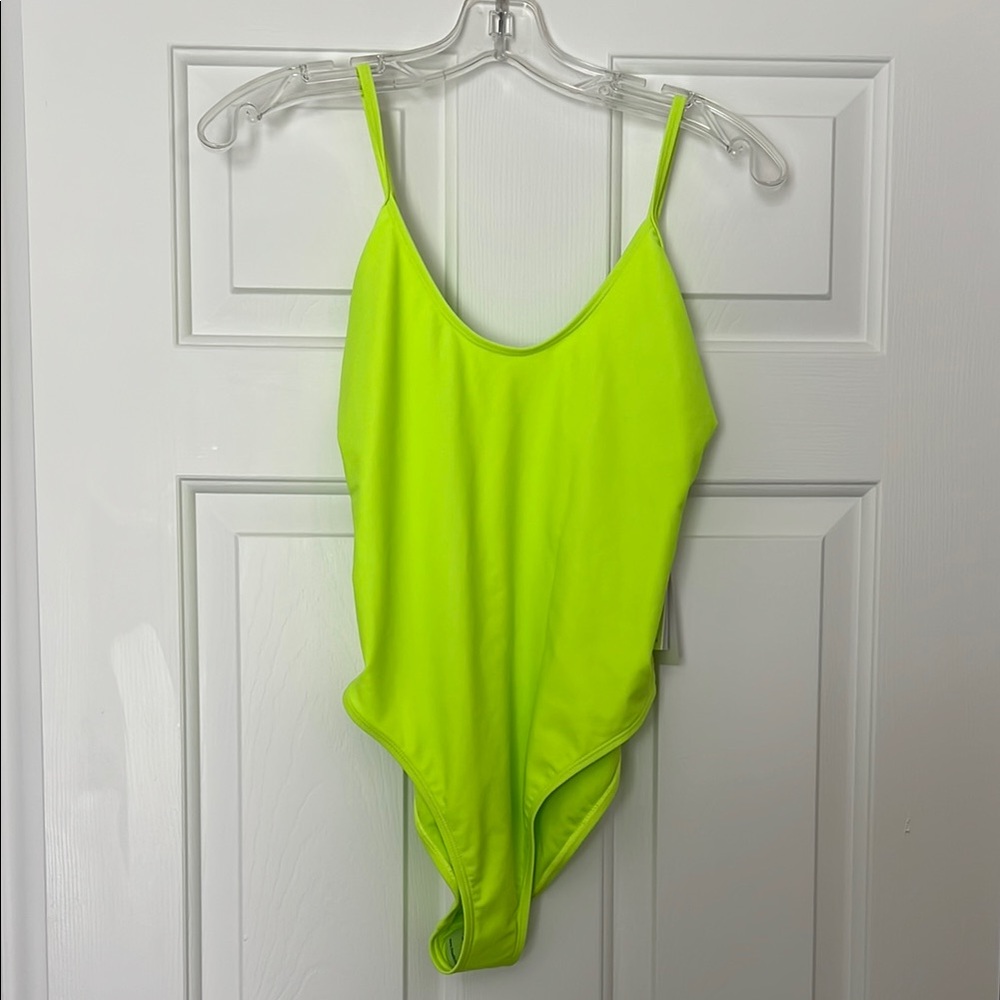 Good American electric lime Deep Dive one-piece Swimsuit
